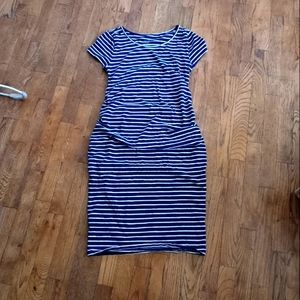 **3 for $15** Striped Midi Maternity Dress